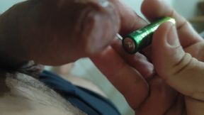 Inserting Electric Batteries Inside the Wet Dick