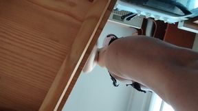 Sexy mom prepares breakfast, hairy pussy, big tits. Sexy wife cleans the house, hairy pussy, big ass.