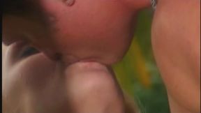 Horny slut loves feeling the open air while getting her pussy fucked