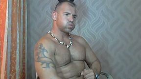 Hunk Leather Jockstrap Strip Tease and Jerk