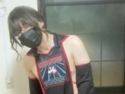 コスプレキョンシー女装娘がアナニー&乳首苛め