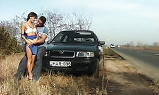 street anal fuck next to car