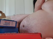 The pizza delivery bear brought food for binging