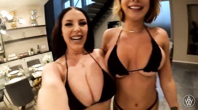 ANGELA WHITE - Hot Late Night Fuck with Gabbie Carter in the Pool
