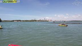 ”lesbo girls venture naked into paradisiacal places in Brazil”