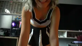 Cheerleader gets dry fucked in her mini skirt
