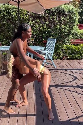 Topless Lift and Carry Featuring Paris Love and Andi Vicious