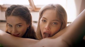 Threesome action with wet Liz Ocean and Bella Spark from Ultra Films