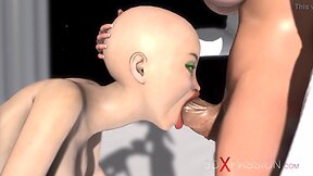 Interstellar intimacy: futuristic 3d encounter on a space station