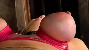 Hot MILF's round tits punished in extreme BDSM session