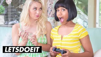 Big ass step sisters take turns riding their step brother's hard cock