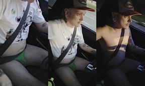Emo Femboy Gets Stuffed Solo in the Backseat