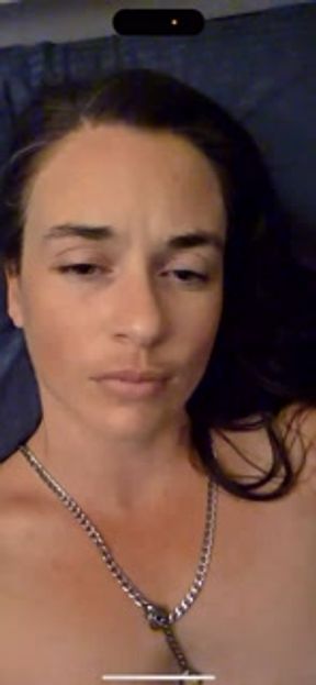 Creature silently orgasms on a video call with her Creator