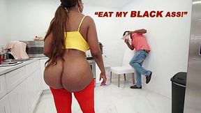 Busty Ebony Boss Gets Her Glorious Ass Eaten Out