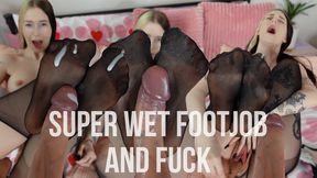 Lubed up Foot Job and Fuck