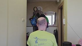 Femdom Hairdresser BarberShop Shaved Bald Beard Domination Part 5