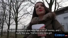 Real Czech goddess gives a hot BJ on a public bench