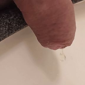 Extreme close-up &ndash; uncut foreskin and pissing