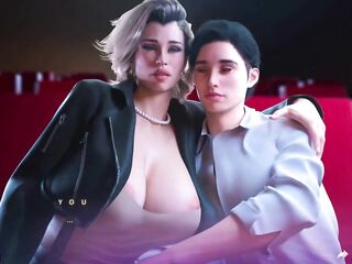 Undressed mother I'd like to fuck gets sluggishly touched and I take out my penis to squirt cum on her large butt - Manga Games P2