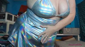 Silver Holographic and Rainbow Satin