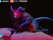 Flamedramon and Hybrid 2 Rock