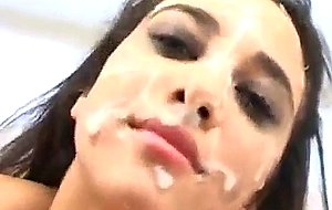 Hot latin girl blos two cocks