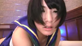 Abeno Miku is giving wild handjob and lusty fellatio 8