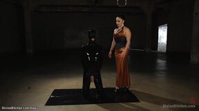 Latex femdom peggingrubber man slave