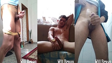Solo, batendo punheta com gozada farta!