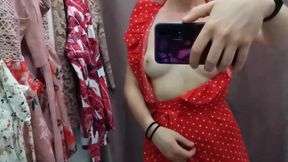 Big-Ass BDSM Public Webcam Solo in Fitting Room