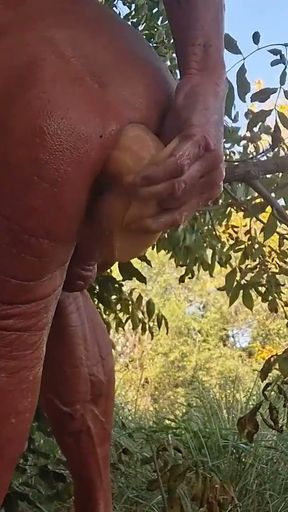 Key West and his Big Ben dildo at the beach   Clip 2