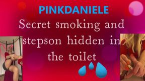 Secret smoking and stepson hidden in the toilet