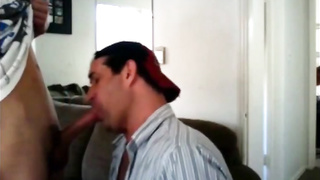 Sucking a neighbor's cock and he cums on my face 4