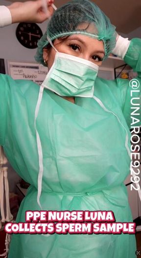 B/G PPE NURSE COLLECTING SPERM SAMPLE 🧤🍆💦🩷🩺
