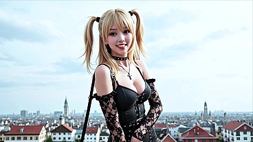 Misa Amane Fuck Note - Blonde Goth Slut in Lace Stockings (AI)