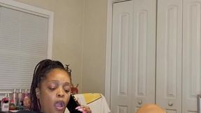 Girl cums hard on phone with leg shaking orgasm
