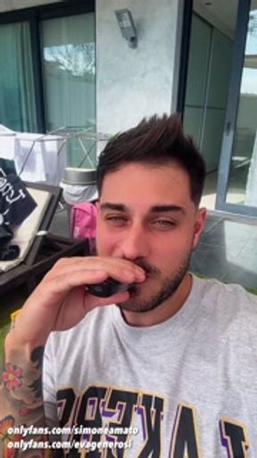 Teen gives me a blowjob while her boyfriend goes to another room (dialogues in Italian)