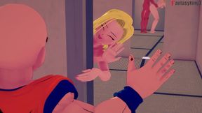 Krillin almost finds Android 18 and Roshi fucking - Dragon Ball Zex Series