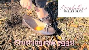 Crushing raw eggs at a public rest stop! (Full HD) Mirabelle´s Ballet Flats