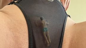 Giantess's Tiny kept in jar teased then put in mesh lingerie sexy