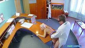 F.h Perfect Sexy Blonde Gets Probed By Doctor On Reception Desk