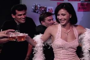 Horny French pole dancer assfucked by her hot colleague