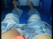 Hot girl teasing her pussy while she travels in a train car - Tik Tok Angel Fowler