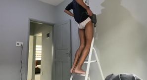 Got horny at work and jerked off then rimmed my twink bbc until i blew my load