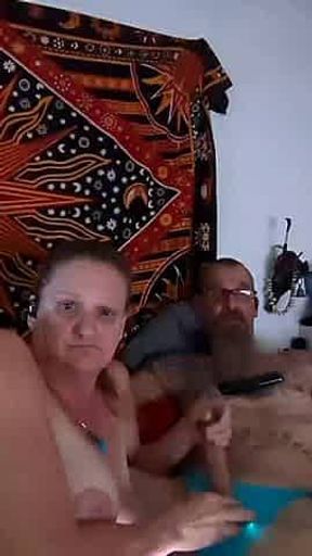 Playing with hubby's cock
