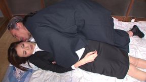 Pretty office lady gets rammed by and old man