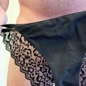 Trying on teenage daughters panties Part 1