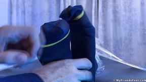 ”Unshaved Dallas Experienced Feet Tickles While Wrapped”