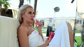 bts coco de wit gets her ass pounded and pissed on by two huge cocks.