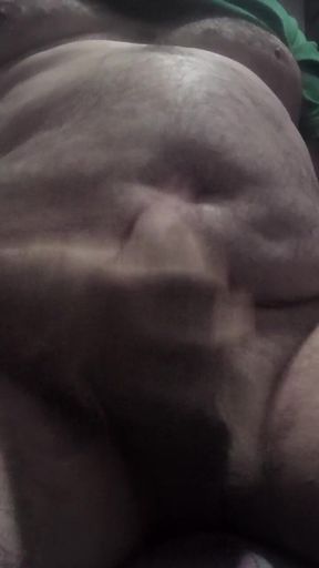 Handsome Mature Chubby with Big Fat Cock Masturbating Until I Cum a Lot in the Foreground for You Comments
